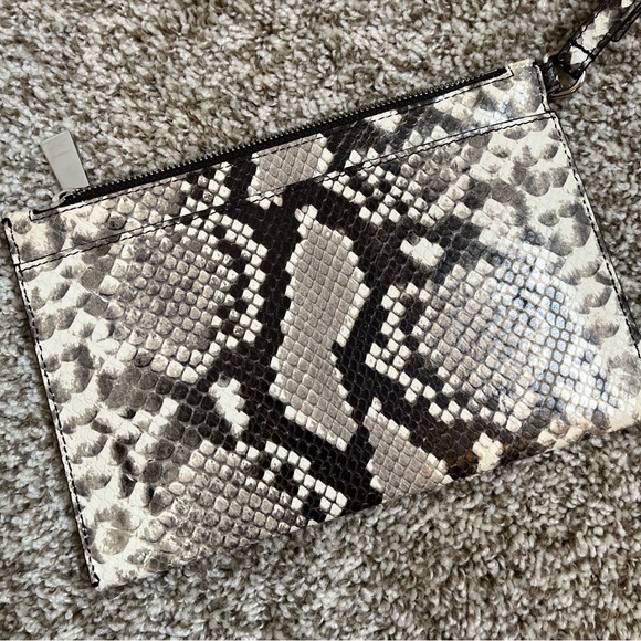Michael Kors Collection Snakeskin Print Leather Clutch Bag - Picture 3 of 6